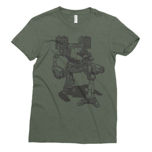Battlemech Women's Shirt-Womens Shirt-Shirtasaurus-S-Military Green-Shirtasaurus