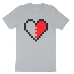 Pixel Heart Couples Shirt-T-Shirts-Shirtasaurus-Premium-XS-Silver Right Heart-Shirtasaurus